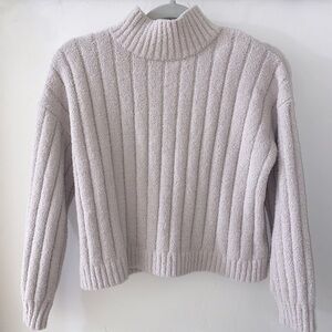 🔥🔥Pink Rose Preppy Creamy Brown Cropped 90’s Soft Turtle Neck Sweater